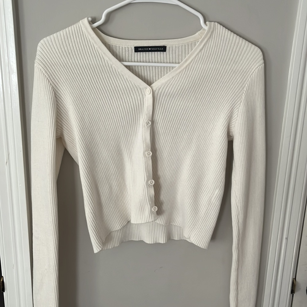 cream brandy melville sweater/cardigan